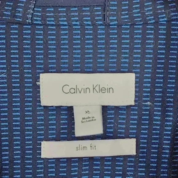 Calvin Klein Slim Fit Button down Long sleeve  Printed Men's Dress Shirt XL - Picture 5 of 8